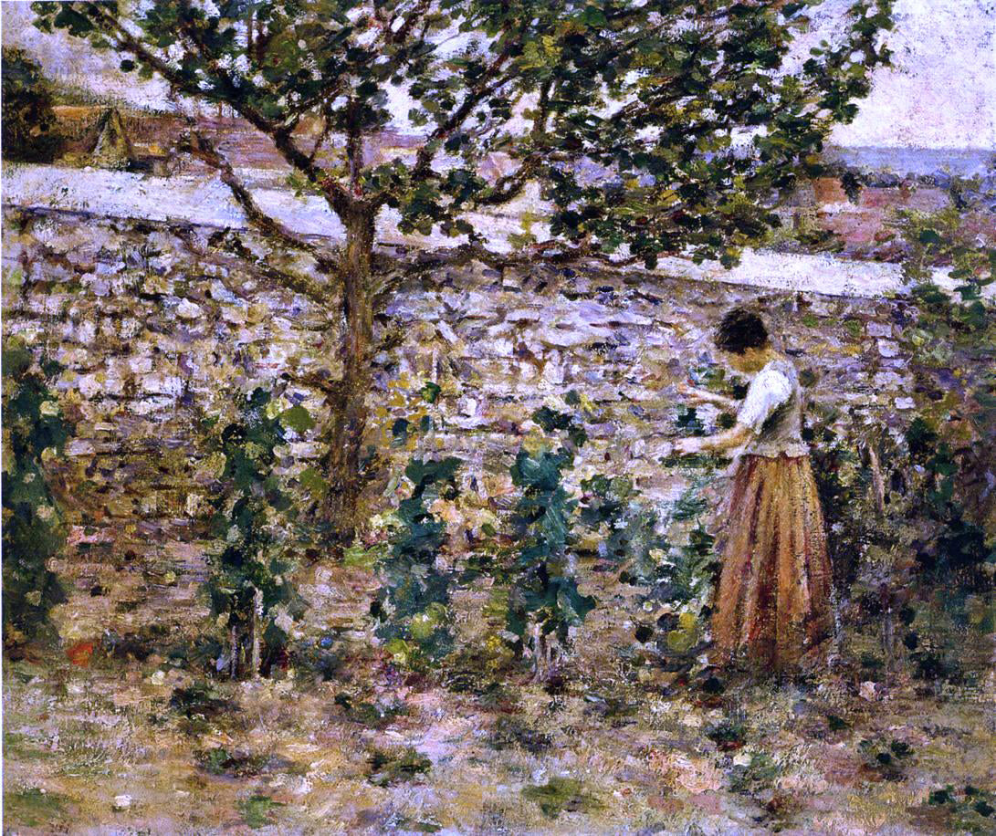 Theodore Robinson In the Garden - Hand Painted Oil Painting