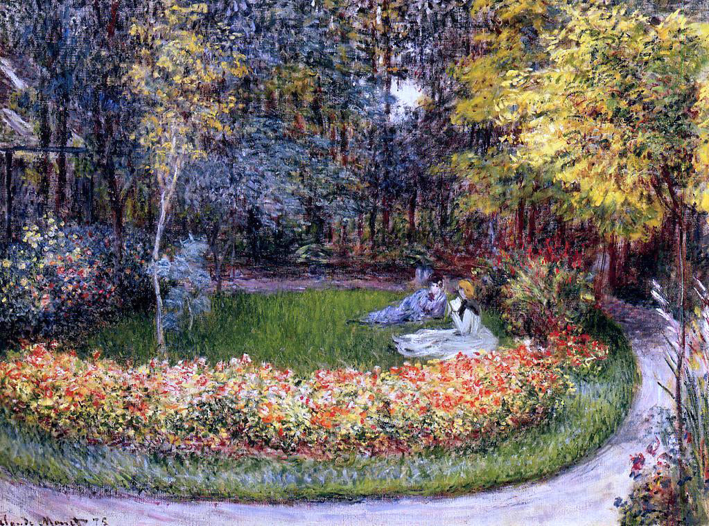 Claude Oscar Monet In the Garden - Hand Painted Oil Painting