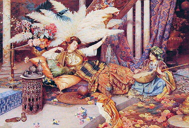 Guiseppe Signorini In the Harem - Hand Painted Oil Painting