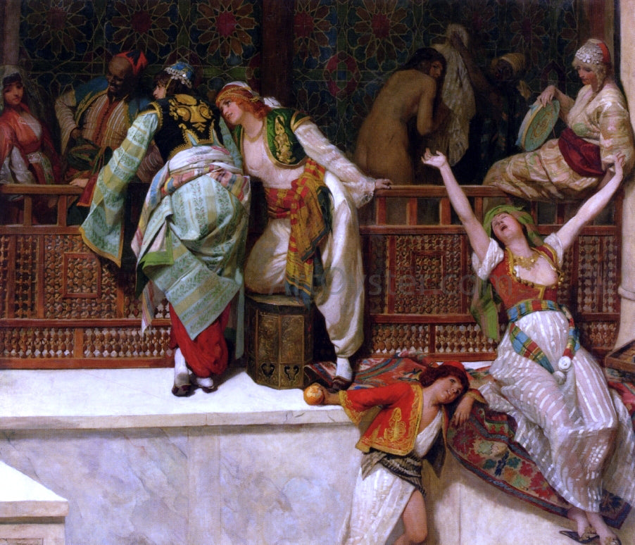 Franz Xavier Simm In the Harem - Hand Painted Oil Painting