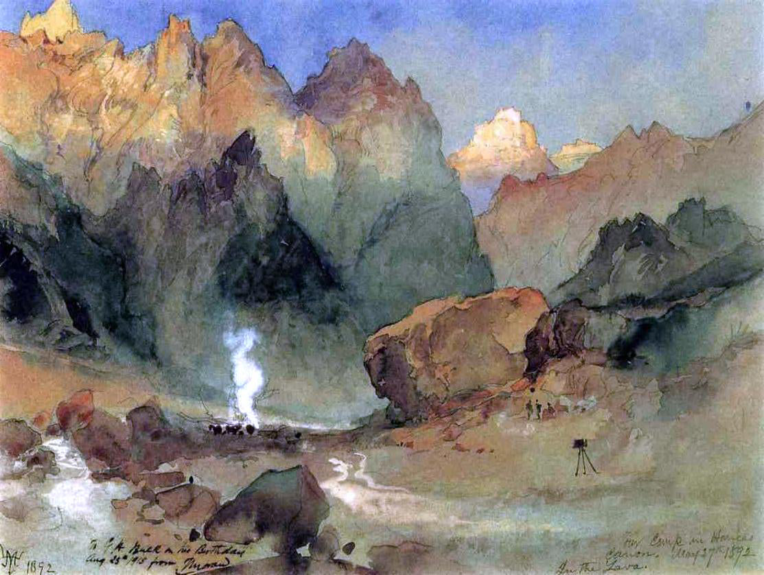  Thomas Moran In the Lava Beds - Hand Painted Oil Painting