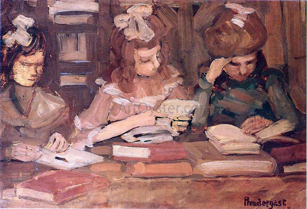 Maurice Prendergast In the Library (also known as Three School Girls) - Hand Painted Oil Painting