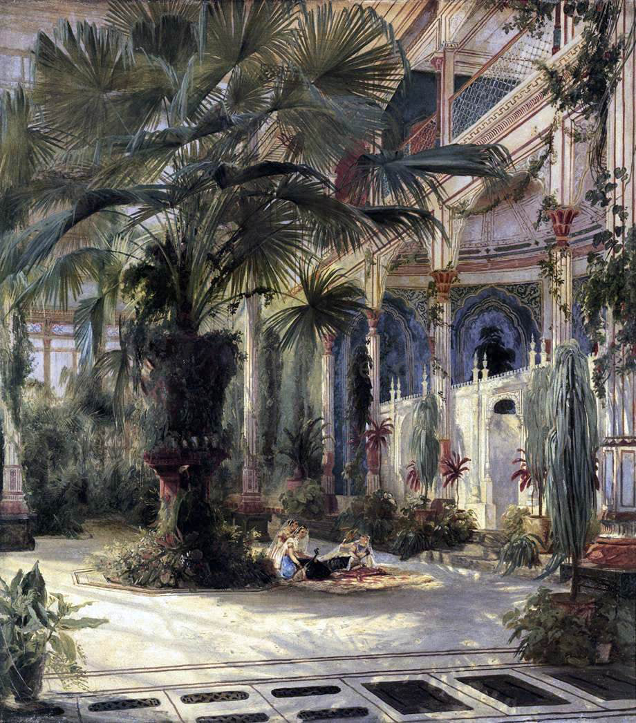 Carl Blechen In the Palm House in Potsdam - Hand Painted Oil Painting
