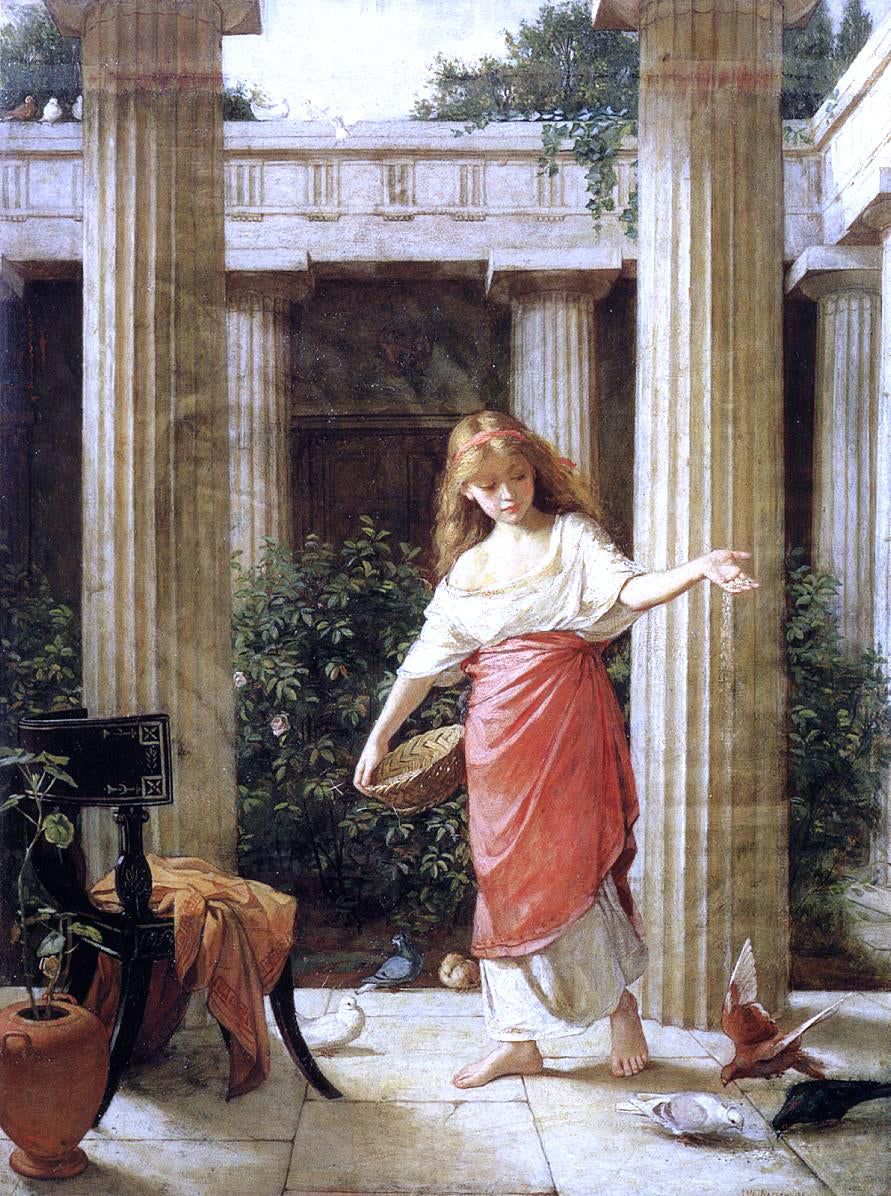 John William Waterhouse In the Peristyle - Hand Painted Oil Painting