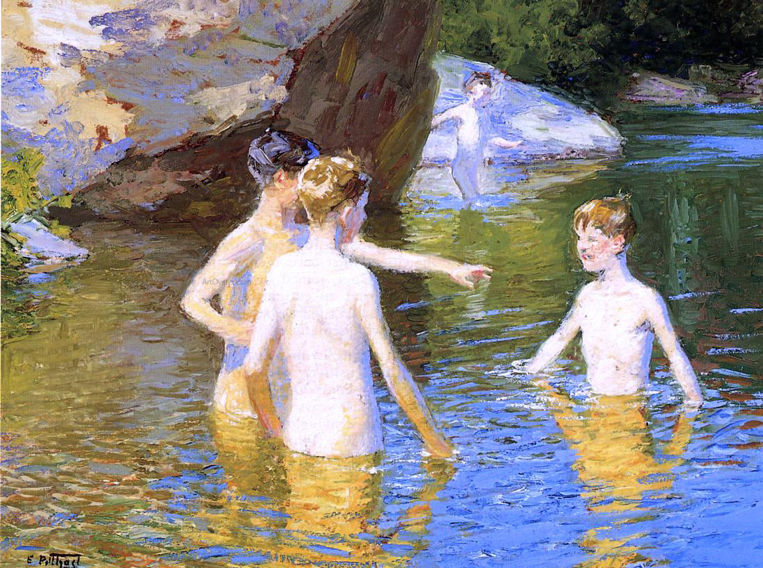 Edward Potthast In the Summertime - Hand Painted Oil Painting