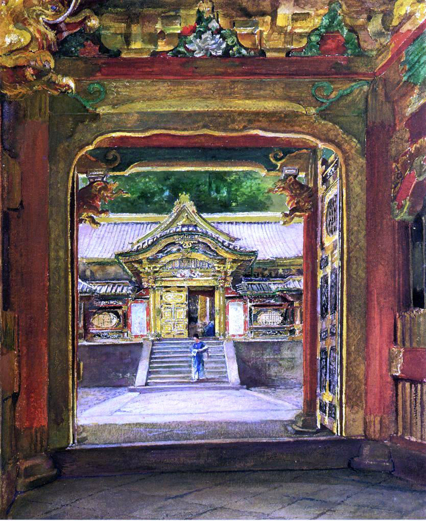 John La Farge In the Third Gate, Looking Toward the Fourth of the Temple, Iyemitsu, Nikko, Aug., 1886 - Hand Painted Oil Painting