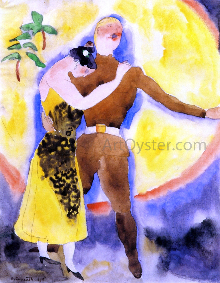 Charles Demuth In Vaudeville: Soldier and Girlfriend - Hand Painted Oil Painting