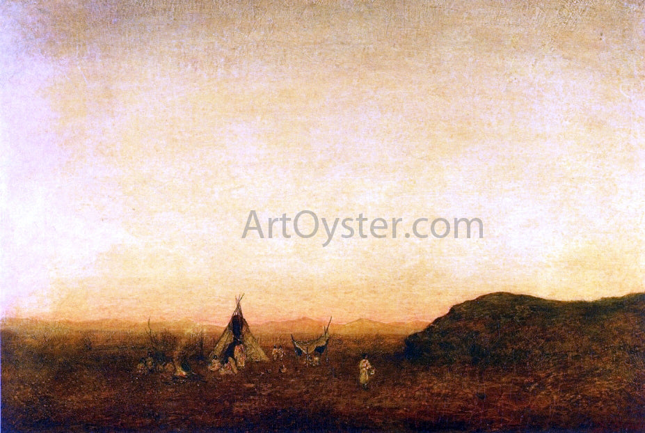 Ralph Albert Blakelock Indian Camp - Hand Painted Oil Painting
