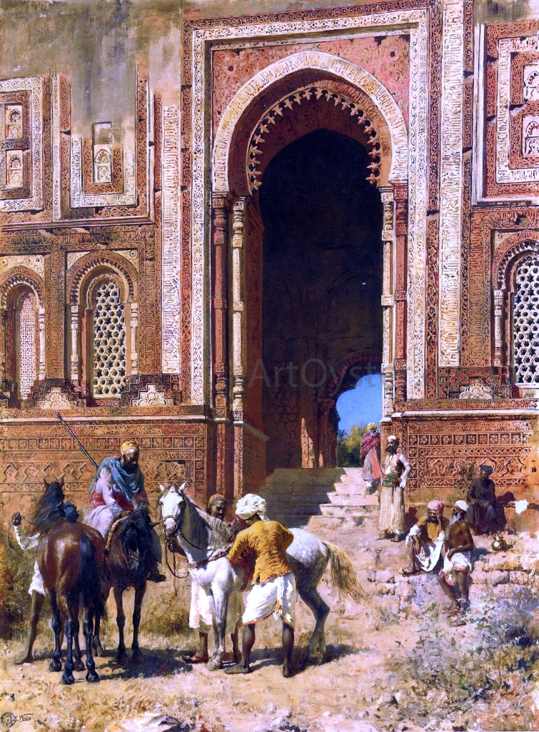 Edwin Lord Weeks Indian Horsemen at the Gateway of Alah-ou-din, Old Delhi - Hand Painted Oil Painting