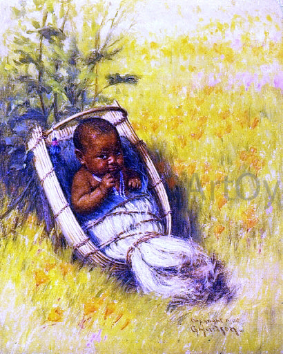 Grace Carpenter Hudson Indian Papoose Kawasi - Hand Painted Oil Painting