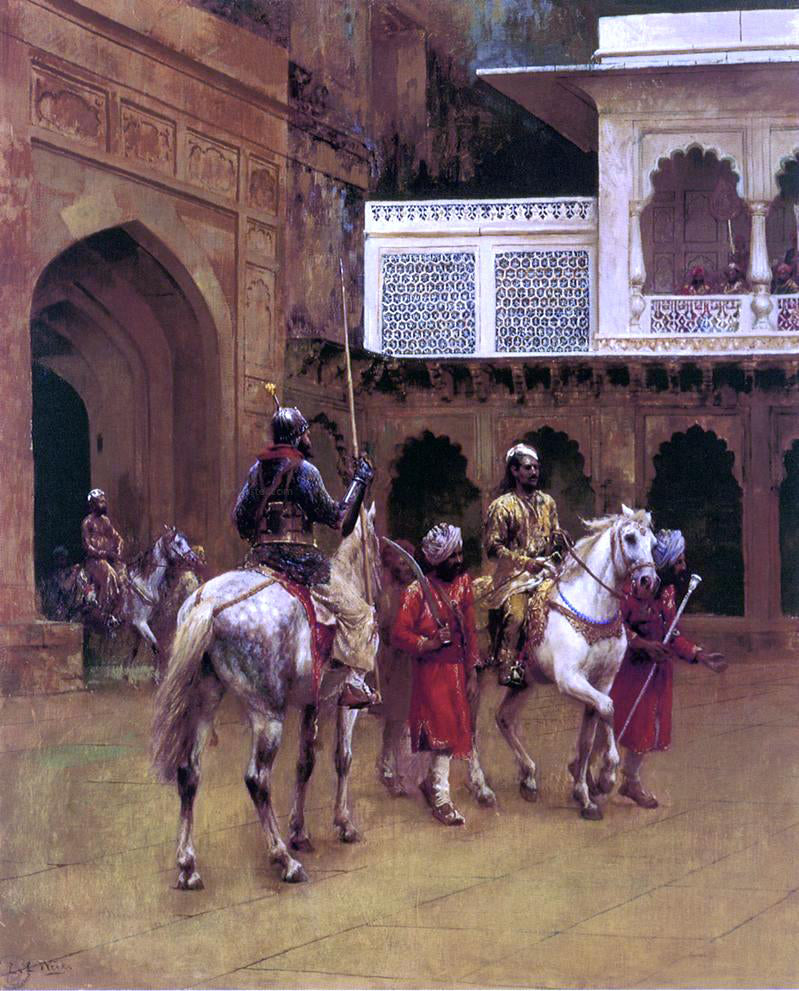 Edwin Lord Weeks Indian Prince, Palace of Agra - Hand Painted Oil Painting