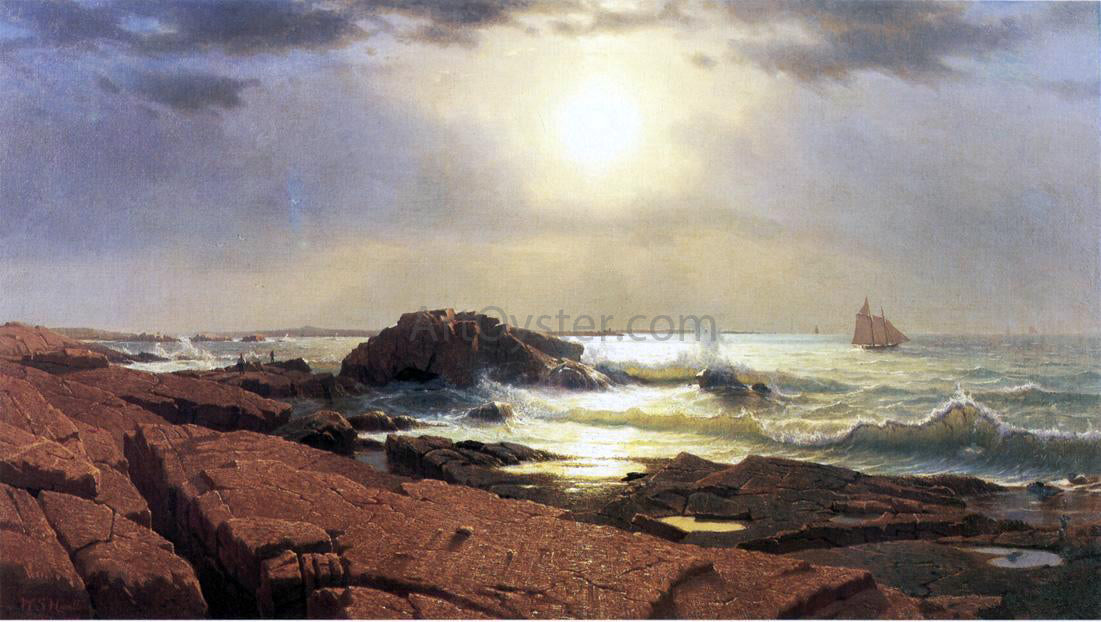 William Stanley Haseltine Indian Rock, Narragansett - Hand Painted Oil Painting