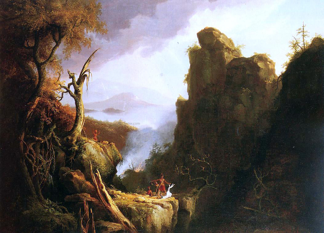 Thomas Cole Indian Sacrifice - Hand Painted Oil Painting