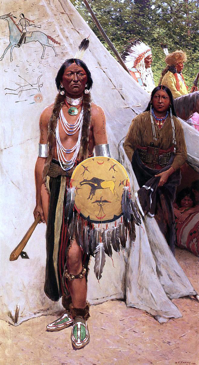 Henry F Farney Indians - Hand Painted Oil Painting