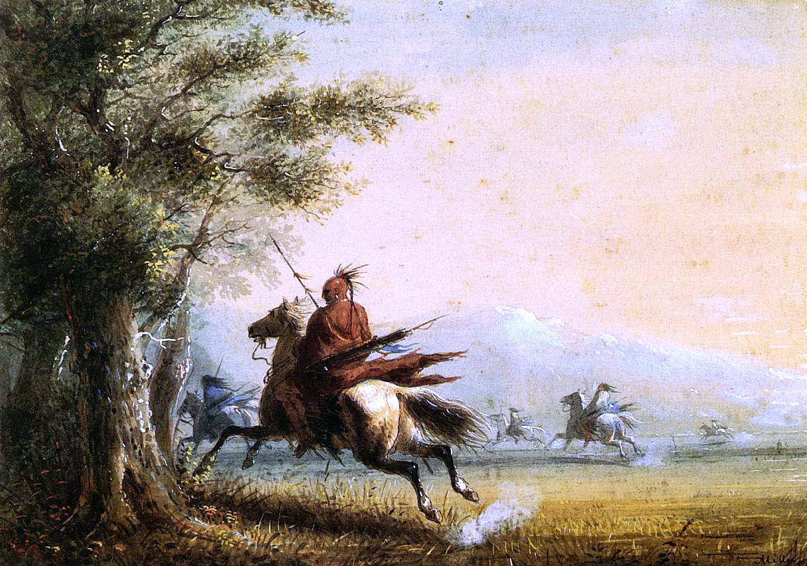 Alfred Jacob Miller Indians in Pursuit - Hand Painted Oil Painting