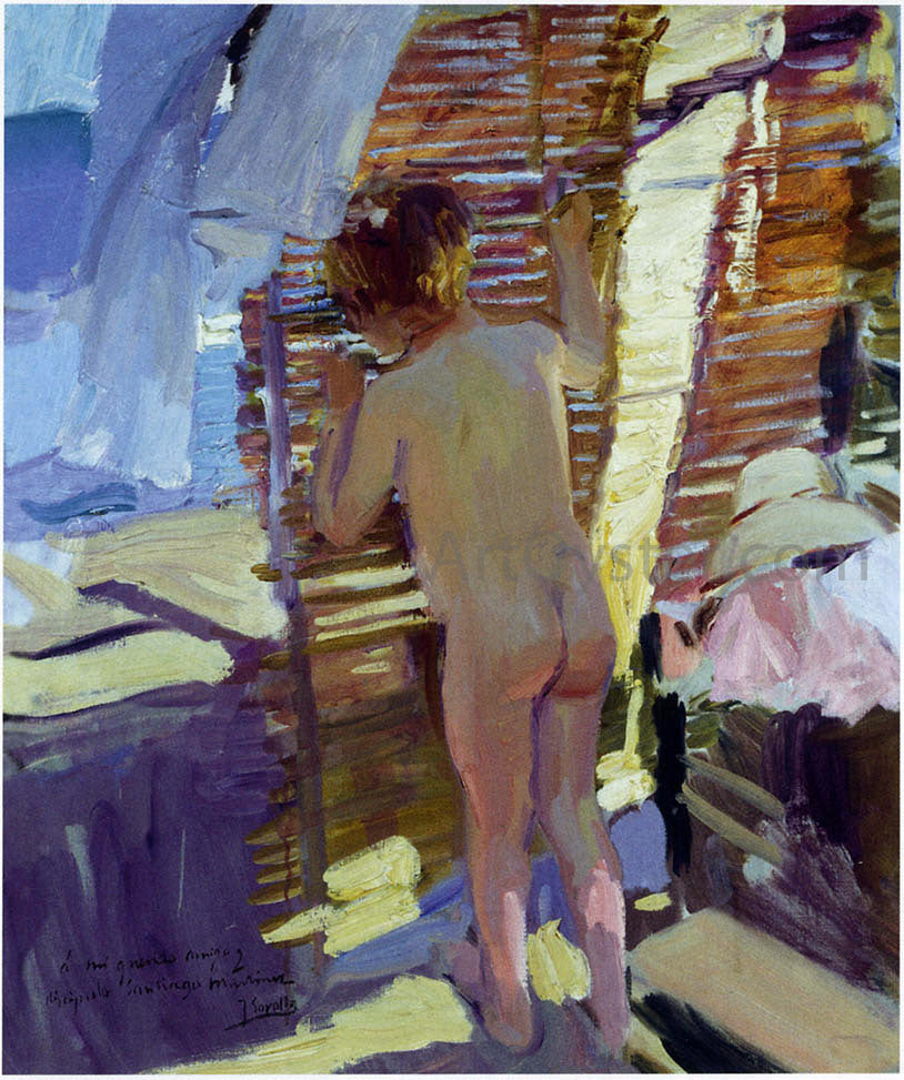 Joaquin Sorolla Y Bastida Inquisitive Child - Hand Painted Oil Painting