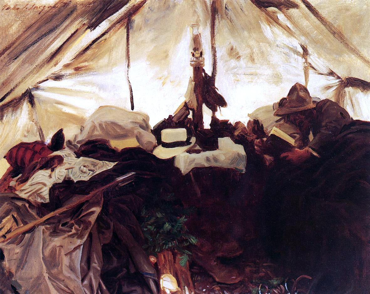 John Singer Sargent Inside a Tent in the Canadian Rockies - Hand Painted Oil Painting