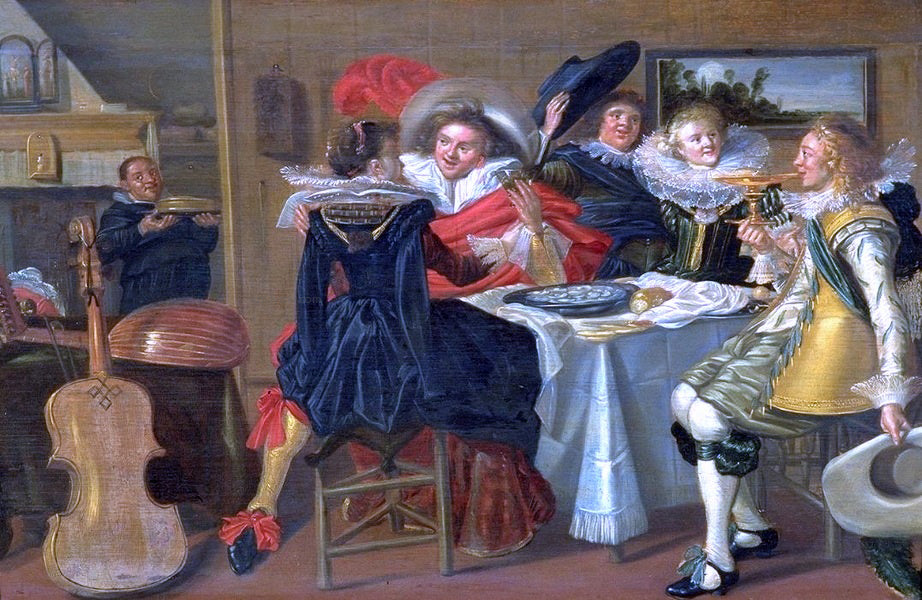 Dirck Hals Interieur mit frohlicher Tischgesellschaft - Hand Painted Oil Painting