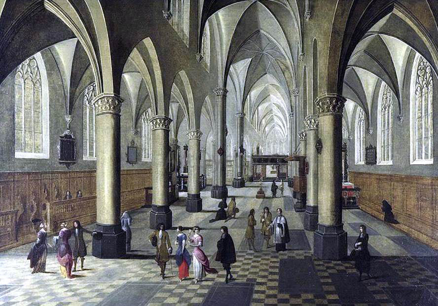 The Younger Peeter Neeffs Interior of a Cathedral - Hand Painted Oil Painting