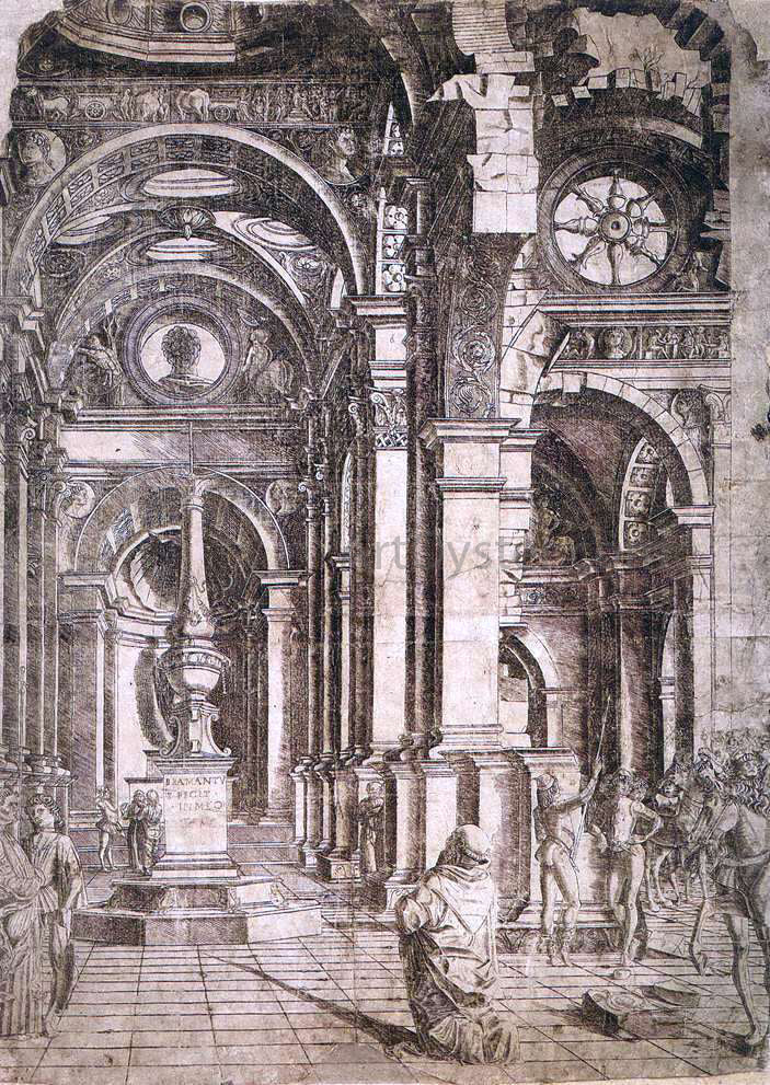 Donato Bramante Interior of a Church - Hand Painted Oil Painting