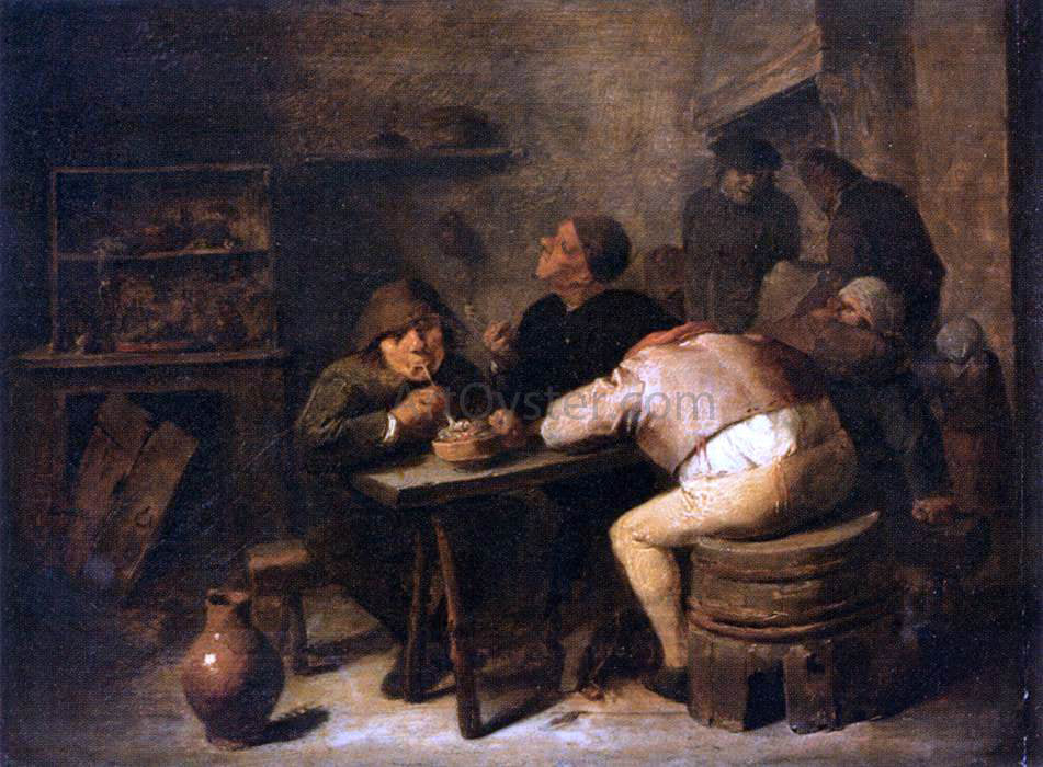  Adriaen Brouwer Interior of a Smoking Room - Hand Painted Oil Painting
