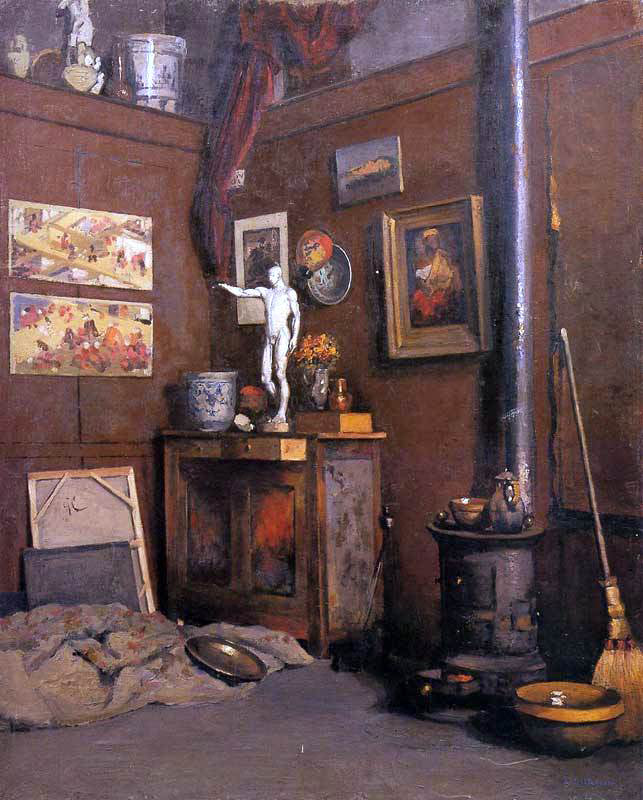 Gustave Caillebotte Interior of a Studio with Stove - Hand Painted Oil Painting