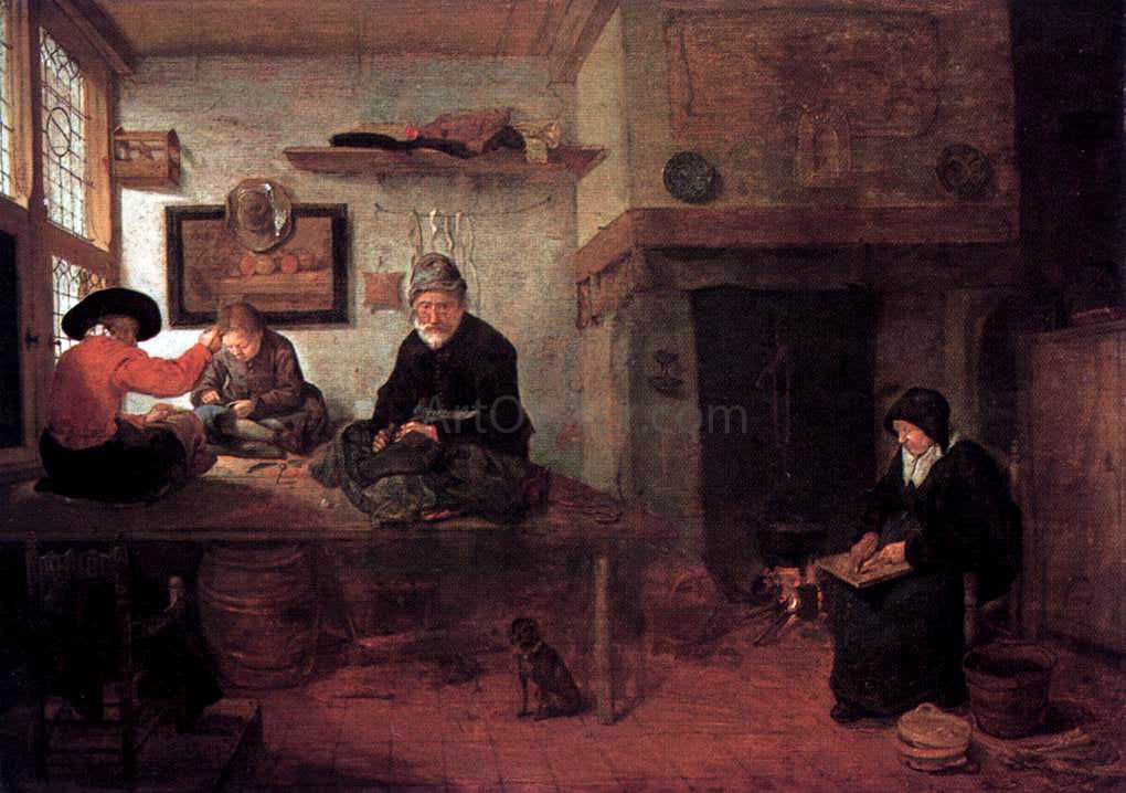 Quiringh Van Brekelenkam Interior of a Tailor's Shop - Hand Painted Oil Painting