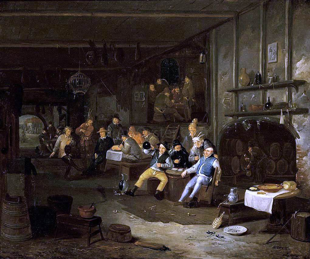 The Younger Egbert Van Heemskerck Interior of an Inn - Hand Painted Oil Painting