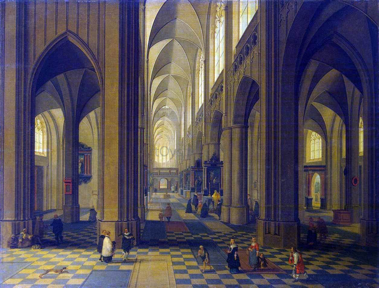 The Younger Peeter Neeffs Interior of the Antwerp Cathedral - Hand Painted Oil Painting