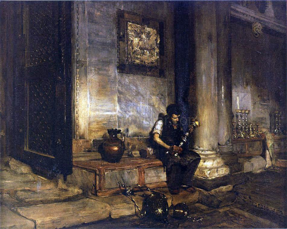 William Merritt Chase Interior of the Baptistry at St. Mark's - Hand Painted Oil Painting