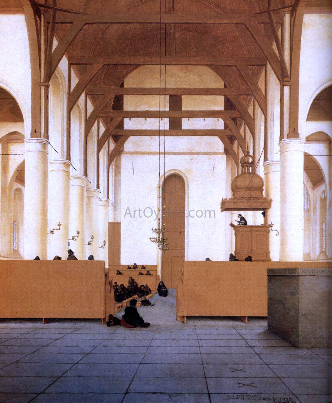 Pieter Jansz Saenredam Interior of the Church of St Odulphus, Assendelft (detail) - Hand Painted Oil Painting