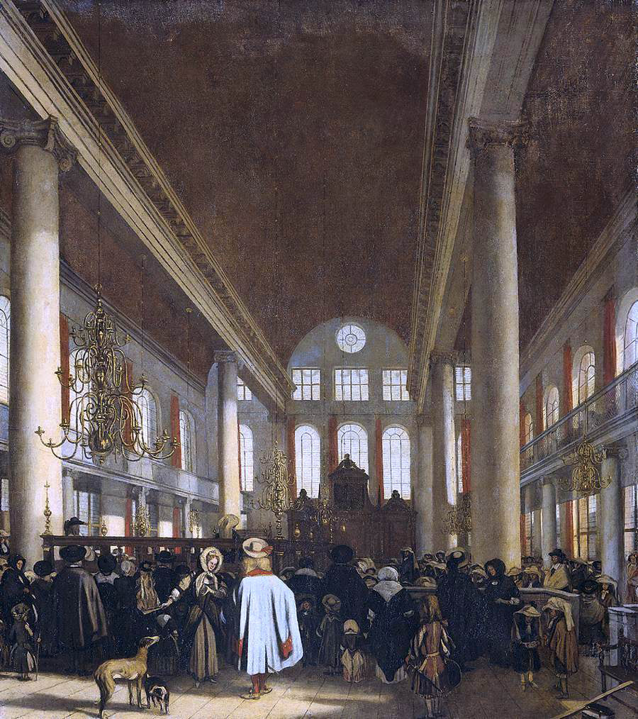 Emanuel De Witte Interior of the Portuguese Synagogue in Amsterdam - Hand Painted Oil Painting