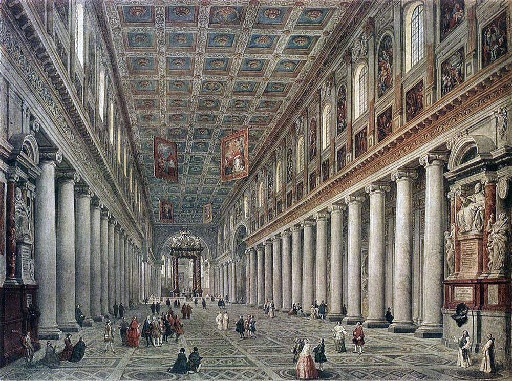 Giovanni Paolo Pannini Interior of the Santa Maria Maggiore in Rome - Hand Painted Oil Painting