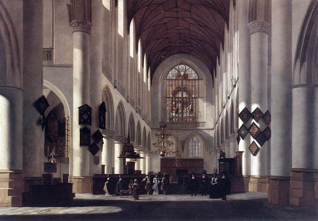 Job Adriaensz Berckheyde Interior of the St Bavo in Haarlem - Hand Painted Oil Painting