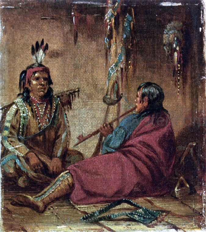  John Mix Stanley Interior of Wigwam - Hand Painted Oil Painting