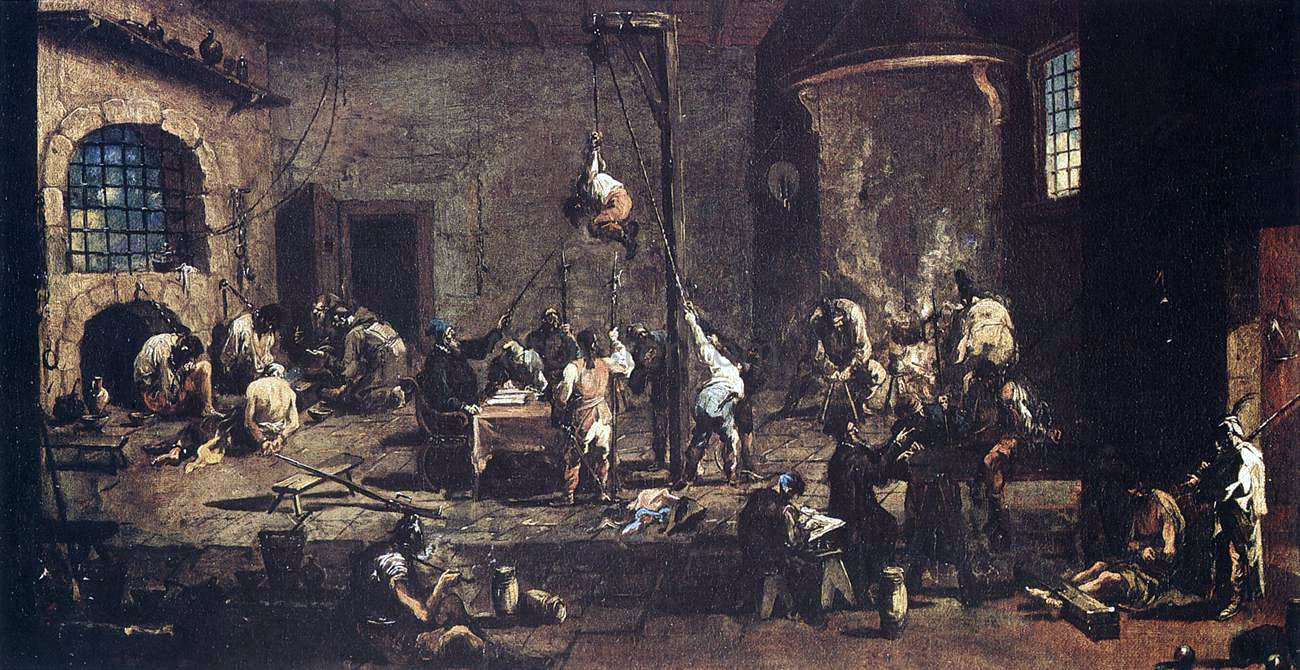Alessandro Magnasco Interrogations in Jail - Hand Painted Oil Painting