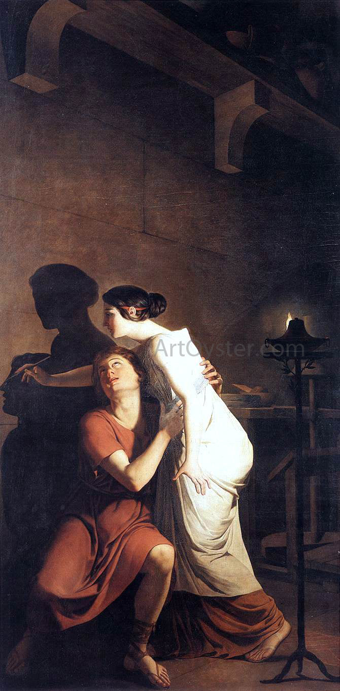 Joseph Benoit Suvee Invention of the Art of Drawing - Hand Painted Oil Painting