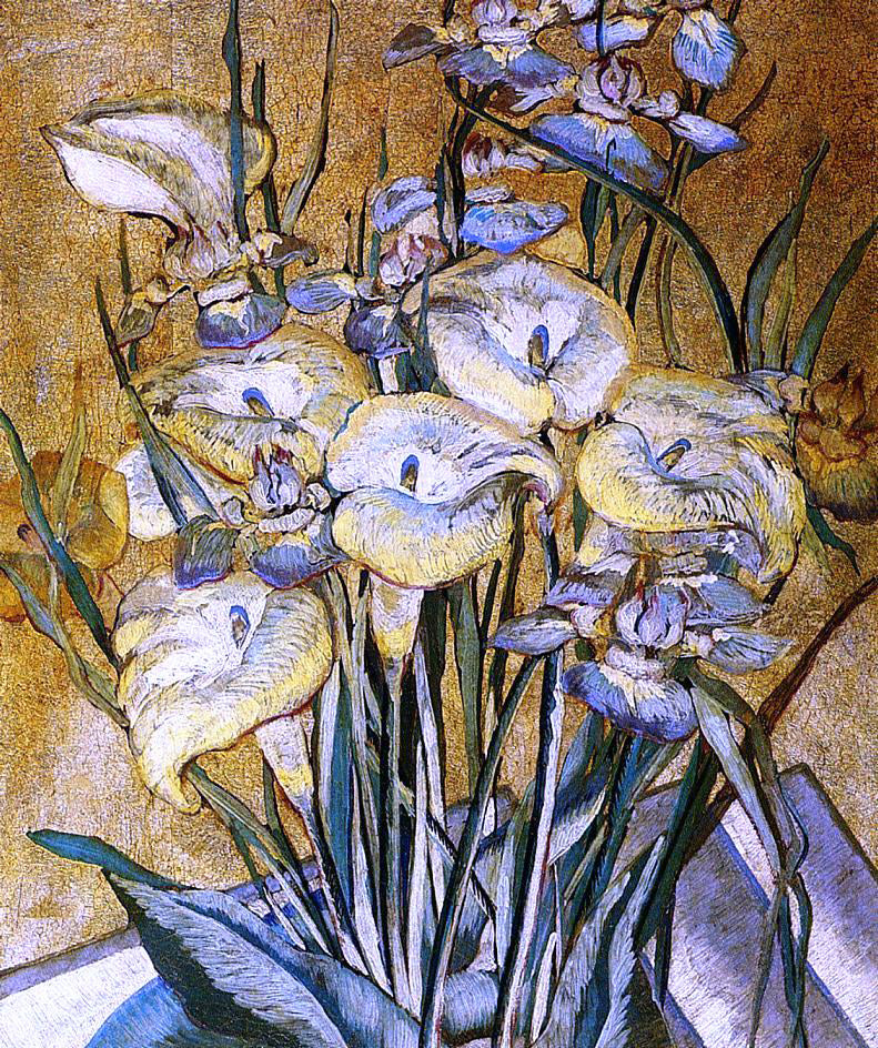  Maria Oakey Dewing Irises and Calla Lilies - Hand Painted Oil Painting