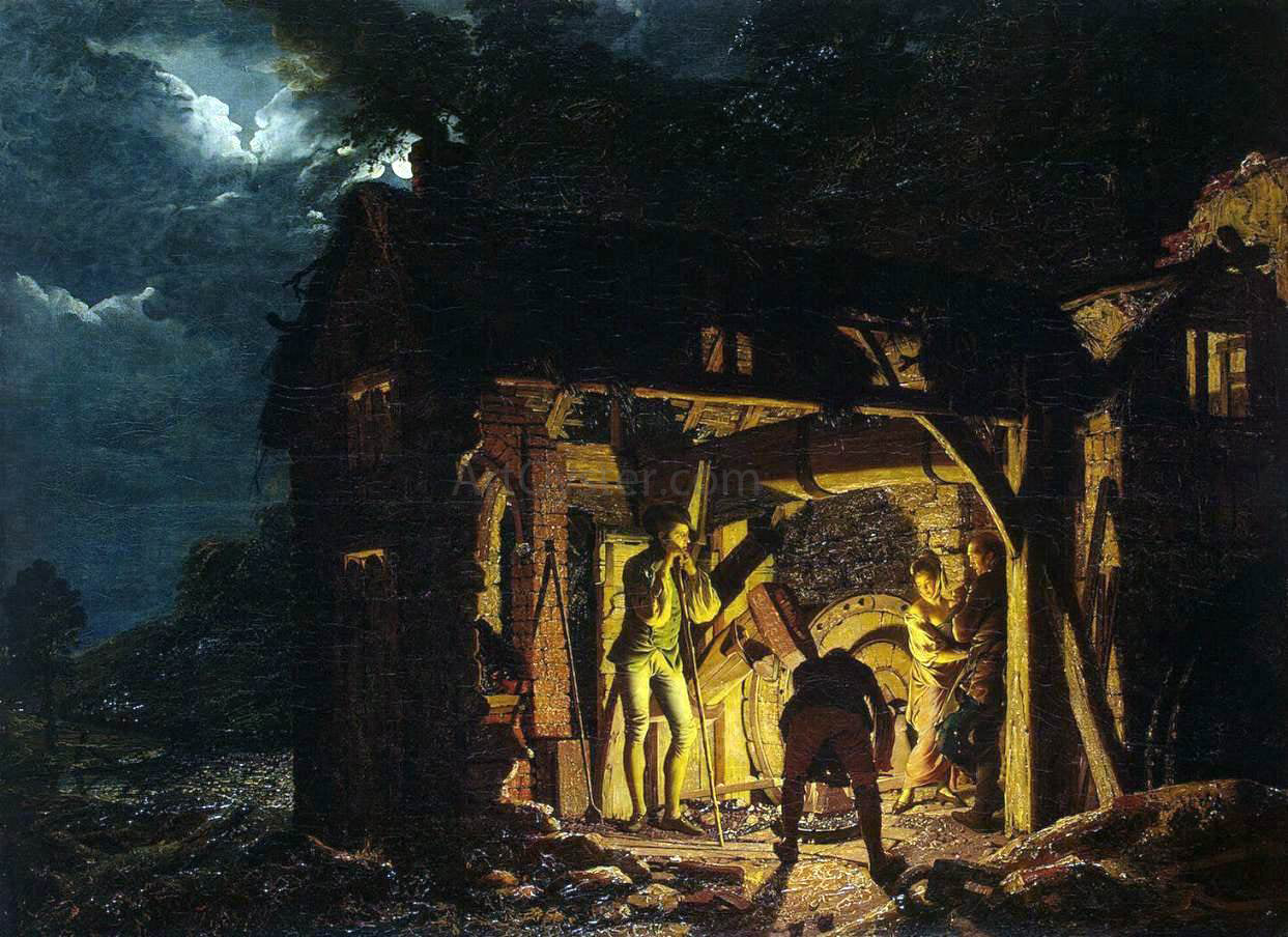  Joseph Wright Iron Forge Viewed from Outside - Hand Painted Oil Painting