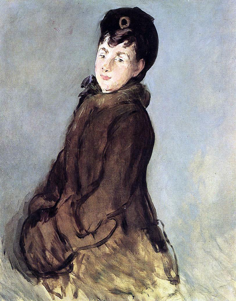 Edouard Manet Isabelle Lemonnier with Muff - Hand Painted Oil Painting
