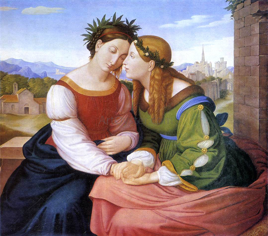 Johann Friedrich Overbeck Italia and Germania - Hand Painted Oil Painting