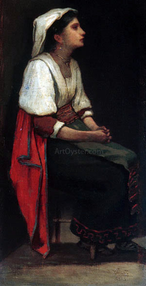  William Morris Hunt Italian Girl - Hand Painted Oil Painting