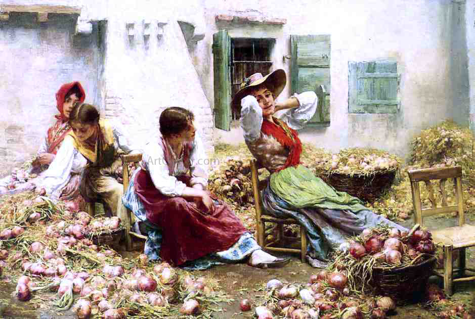Charles Frederic Ulrich Italian Idyll - Hand Painted Oil Painting