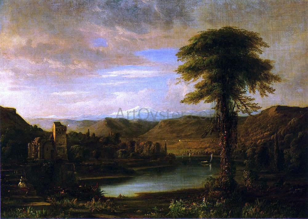 Robert Scott Duncanson Italianate Landscape - Hand Painted Oil Painting