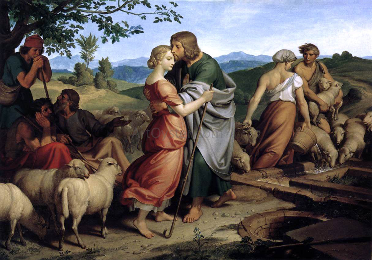 Joseph Von Fuhrich Jacob Encountering Rachel with her Father's Herds - Hand Painted Oil Painting