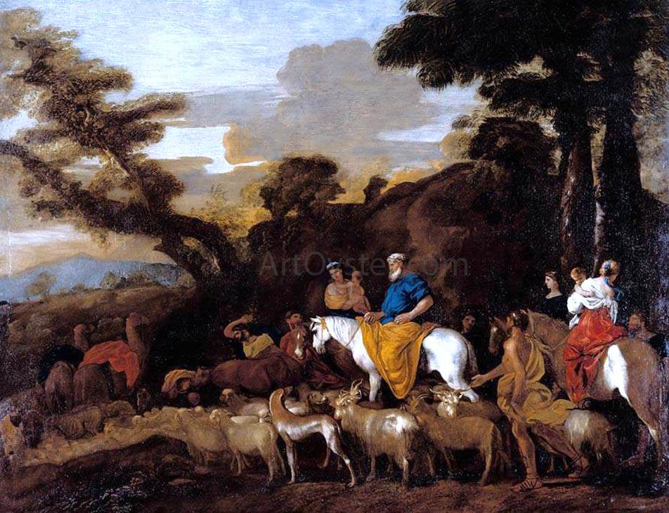 Giovanni Benedetto Castiglione Jacob Leading the Flocks of Laban - Hand Painted Oil Painting