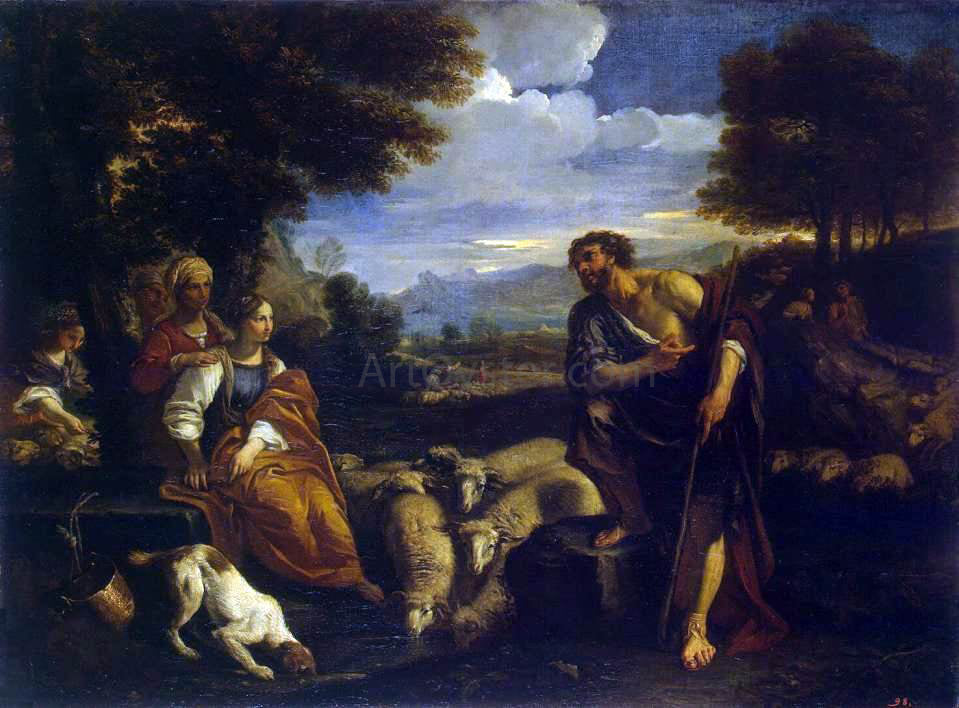 Pier Francesco Mola Jacob Meeting Rachel - Hand Painted Oil Painting