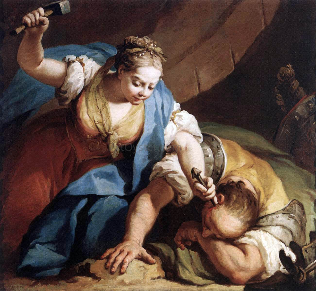 Jacopo Amigoni Jael and Sisera - Hand Painted Oil Painting