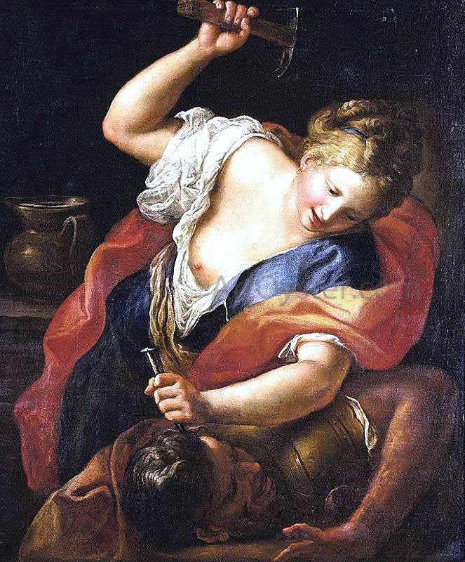 Gregorio Lazzarini Jael and Sisera - Hand Painted Oil Painting