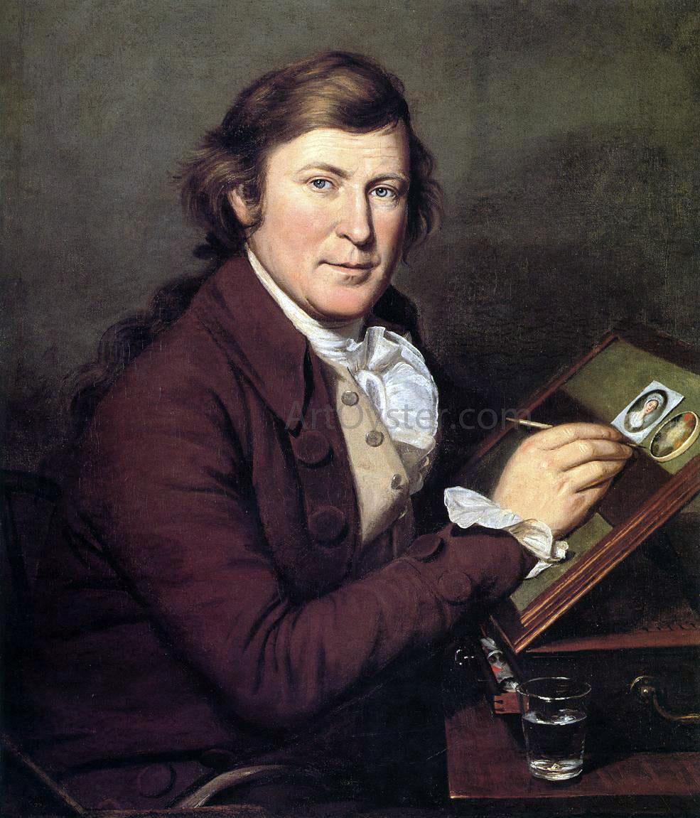 Charles Willson Peale James Peale Painting a Miniature - Hand Painted Oil Painting